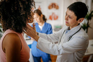 physician examining patient