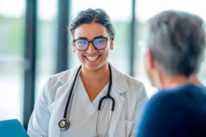 Primary Care Physician talking to patient