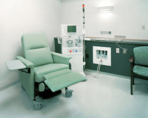 An empty dialysis room.